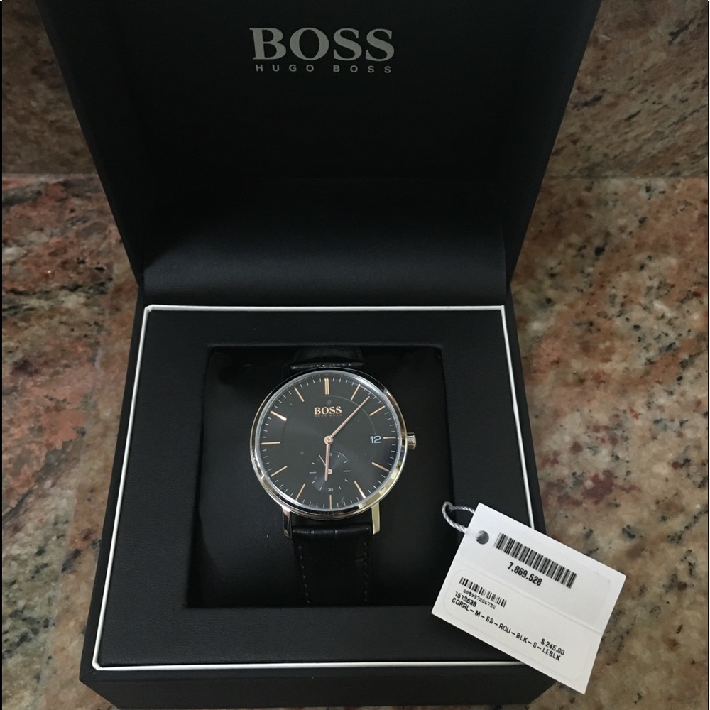 Hugo Boss Black Leather Analog Watch